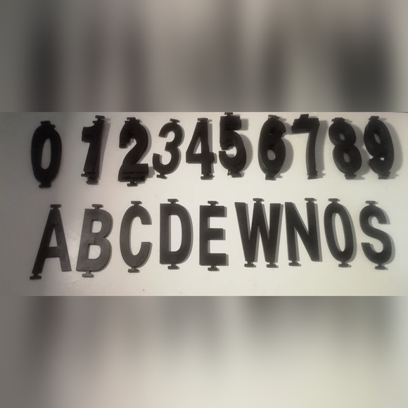 Numbers and Letters Decor Plastic Designs. Black - Picture 1 of 3